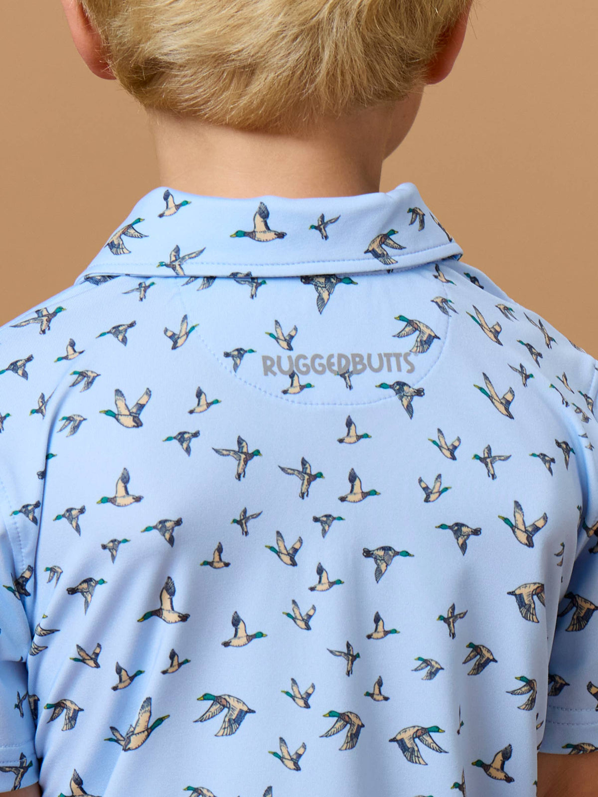Boys Mallard Skies Knit Short Sleeve Performance Polo
