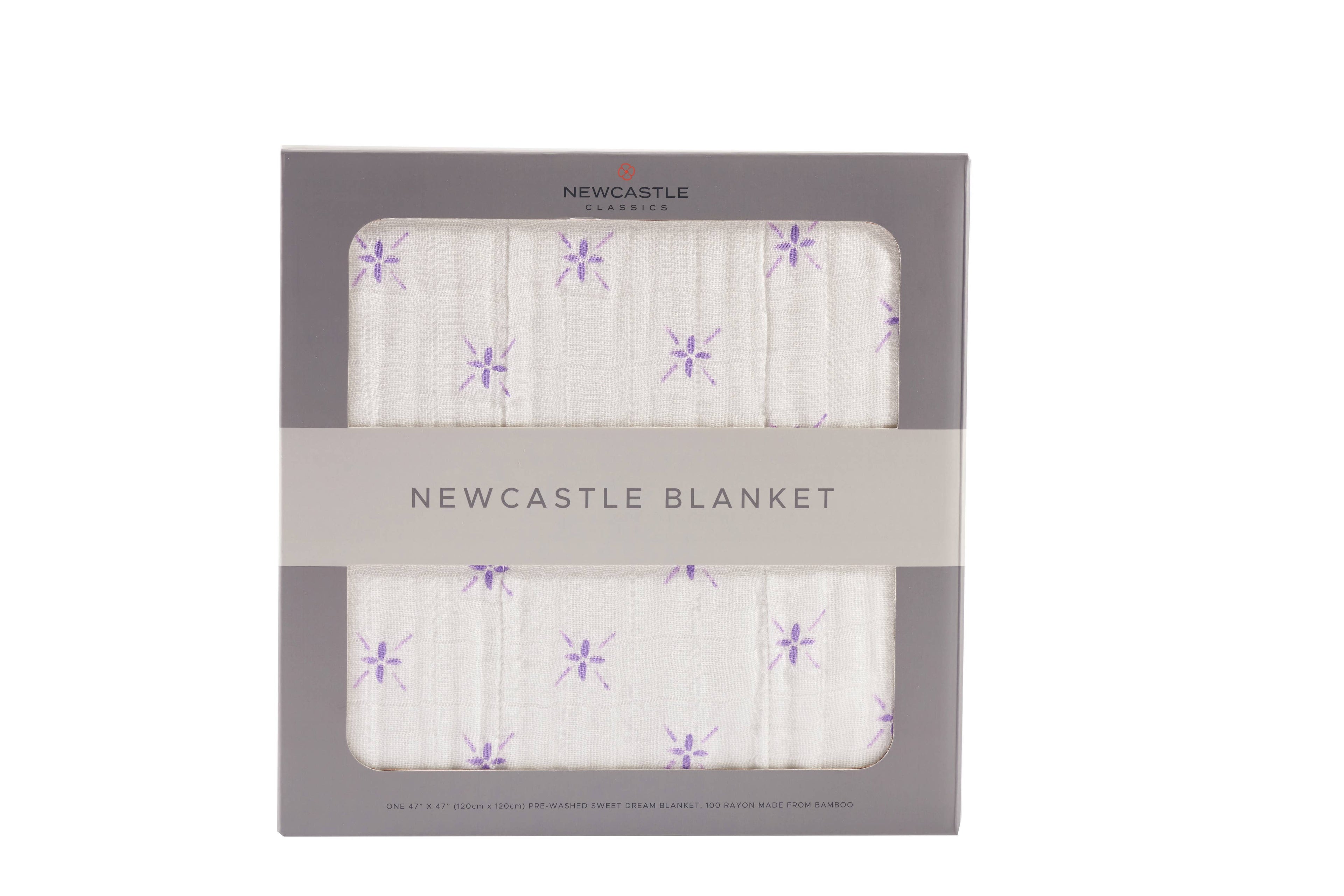 Newcastle Classics - Lavender Flower and White Newcastle Blanket