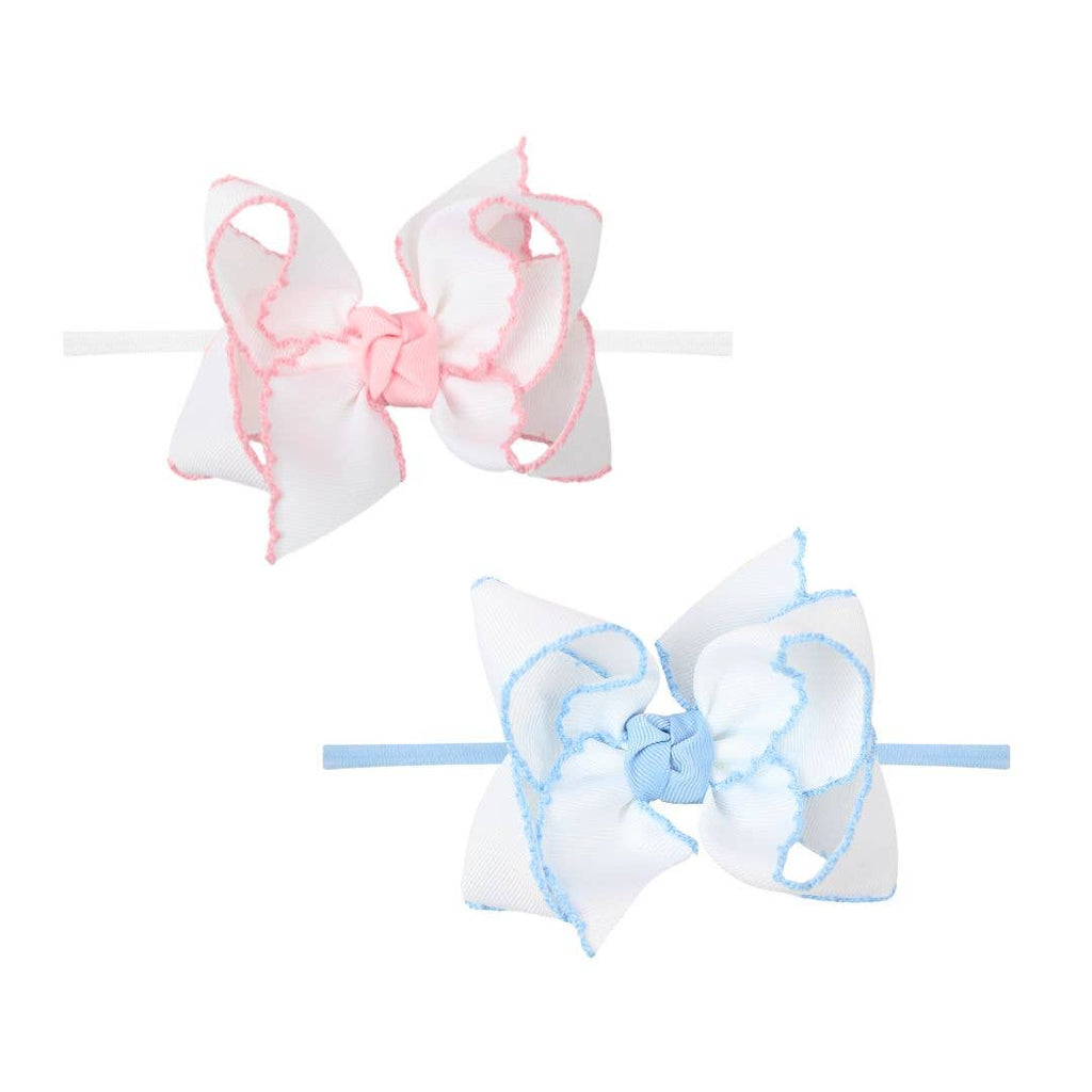 1/4"PANTYHOSE HEADBAND W/ CROCHET EDGE HAIR BOW