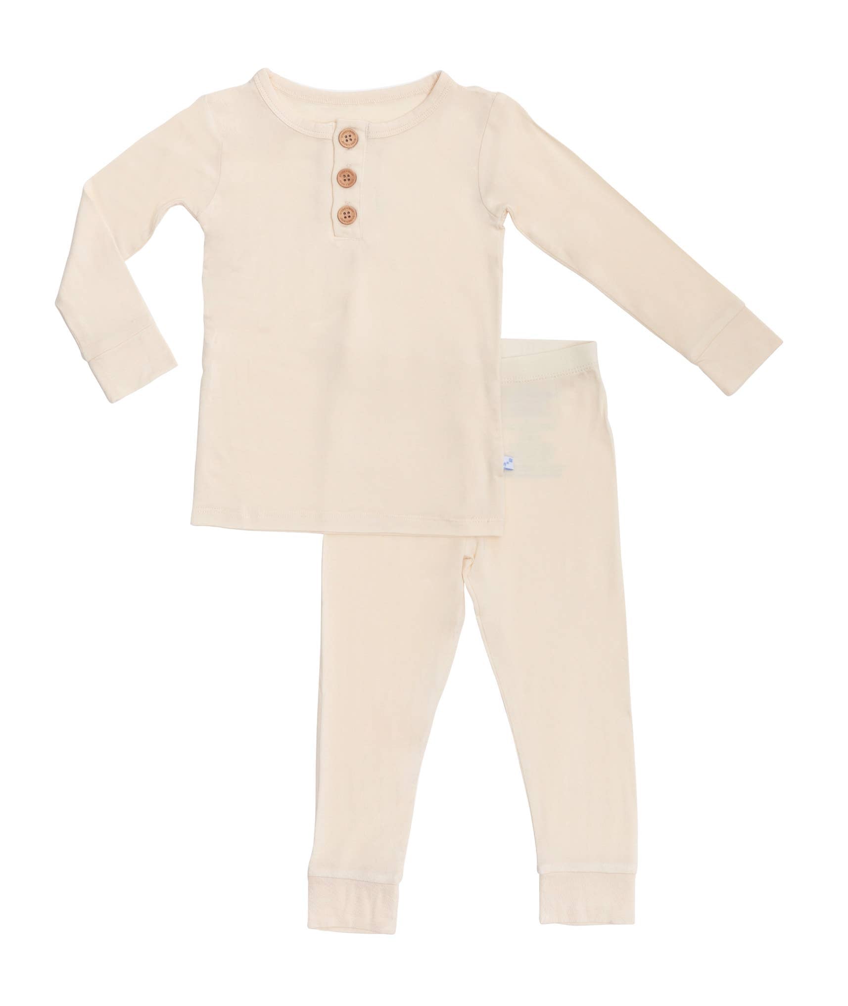 Stone and Rose - Buttercream Long Sleeve Henley Pajamas