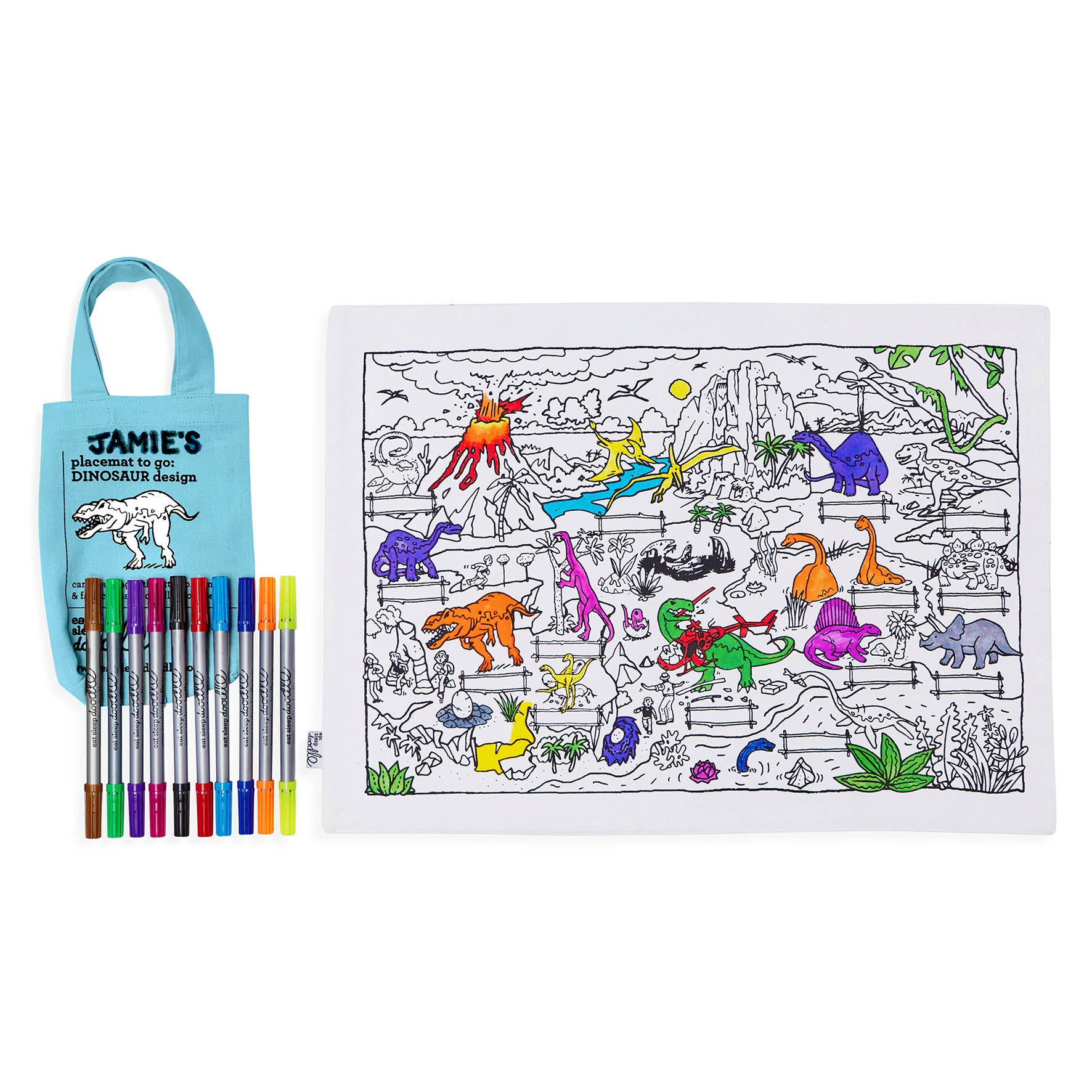 eatsleepdoodle - Coloring Mat - Dinosaur Placemat to Go