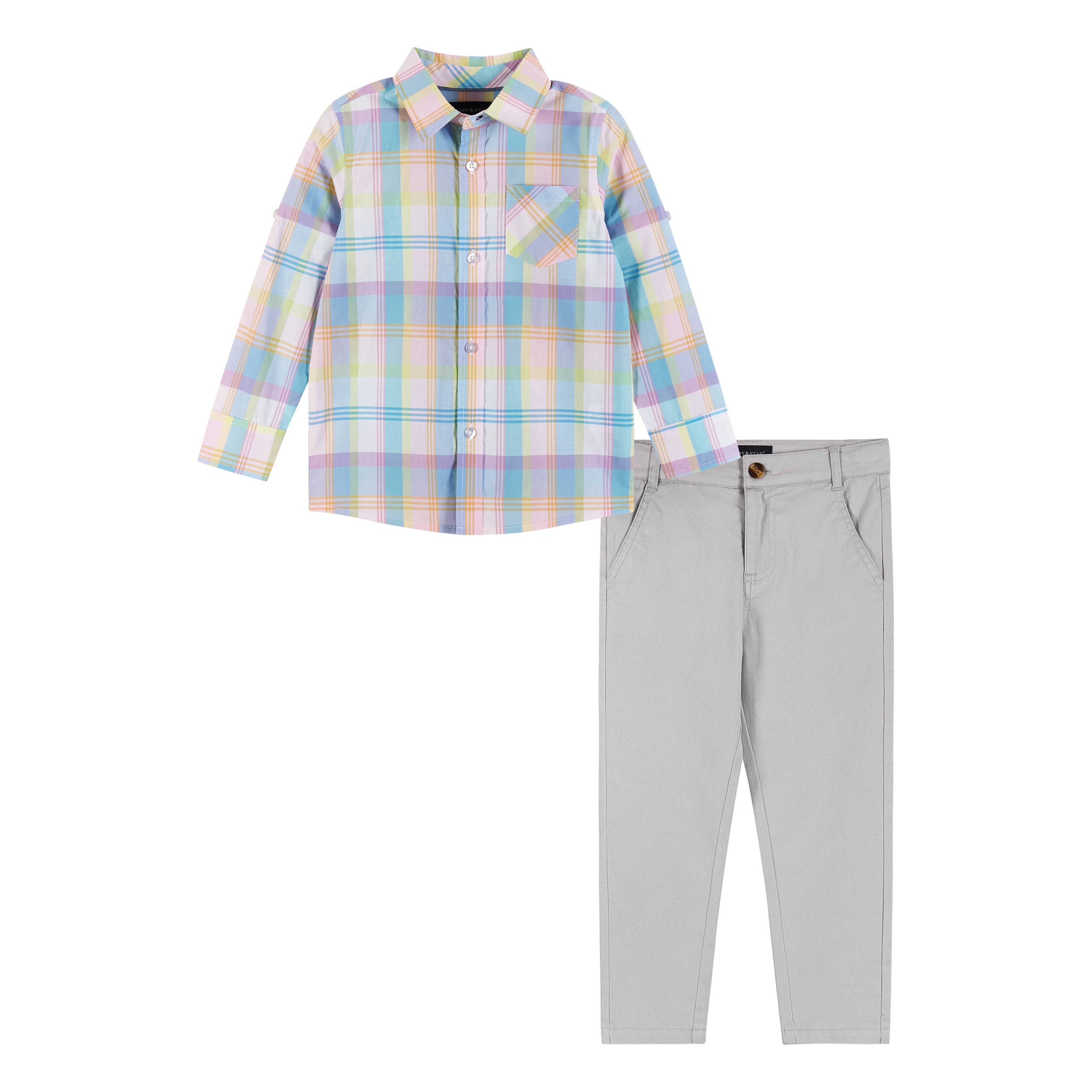 Multicolor Plaid with Grey Pants
