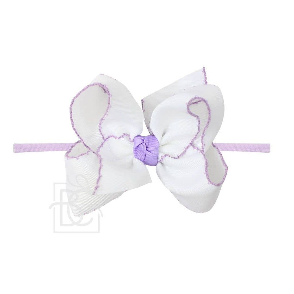 1/4"PANTYHOSE HEADBAND W/ CROCHET EDGE HAIR BOW