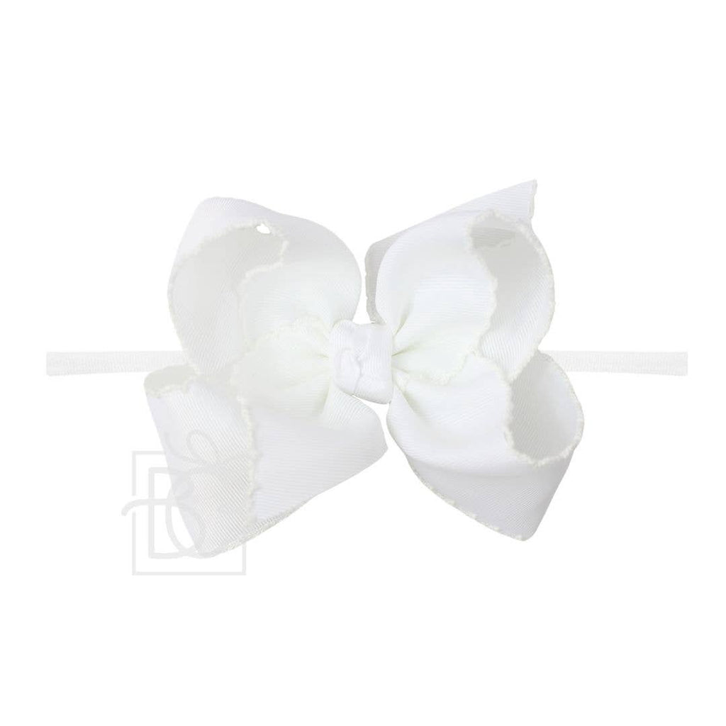 1/4"PANTYHOSE HEADBAND W/ CROCHET EDGE HAIR BOW