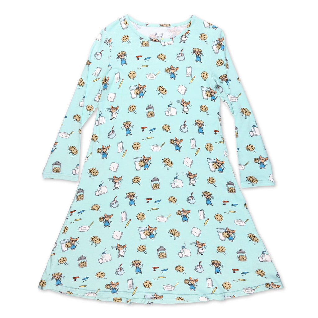 Bellabu Bear - Mouse with Cookies Christmas Bamboo Girls' Long Sleeve Dress