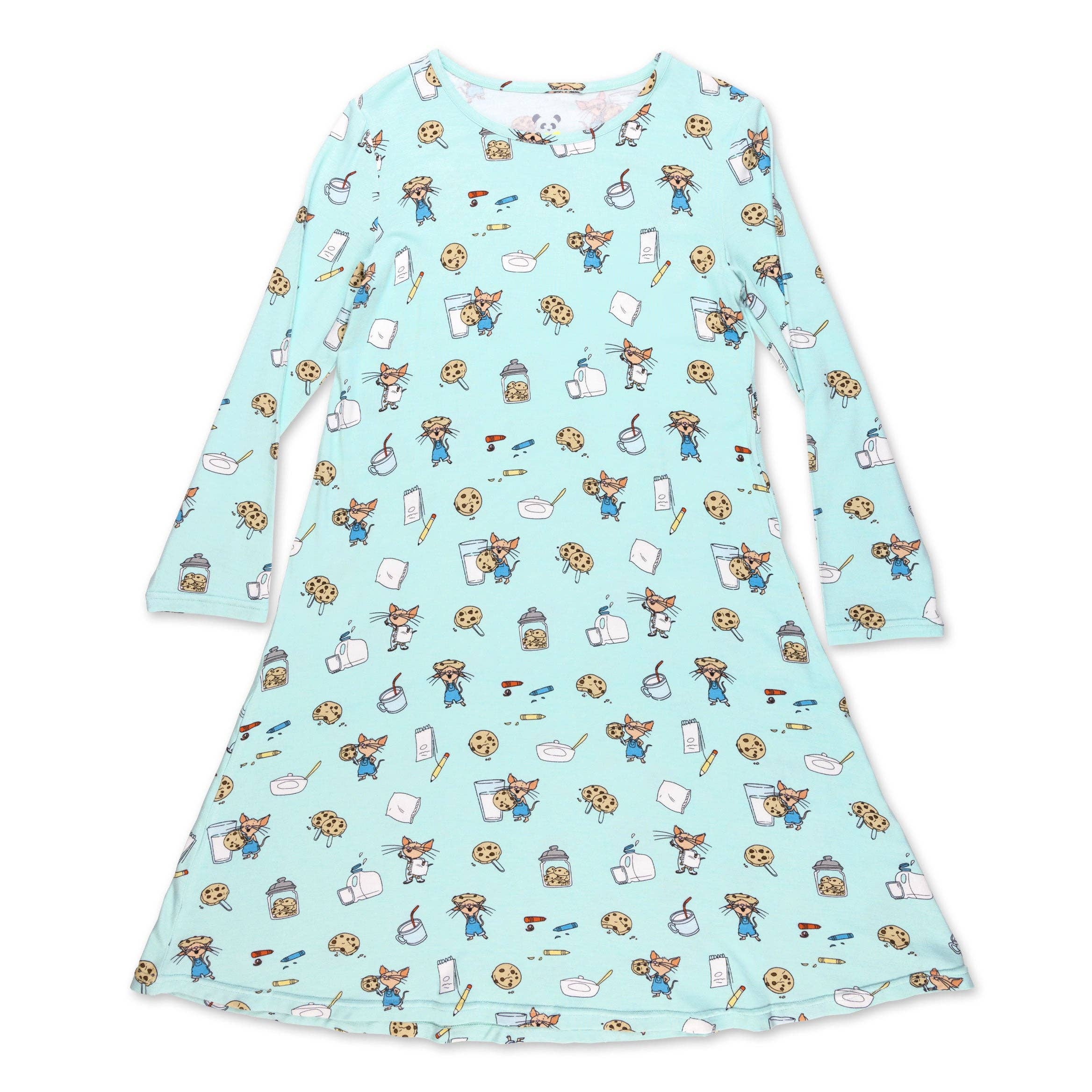 Bellabu Bear - Mouse with Cookies Christmas Bamboo Girls' Long Sleeve Dress