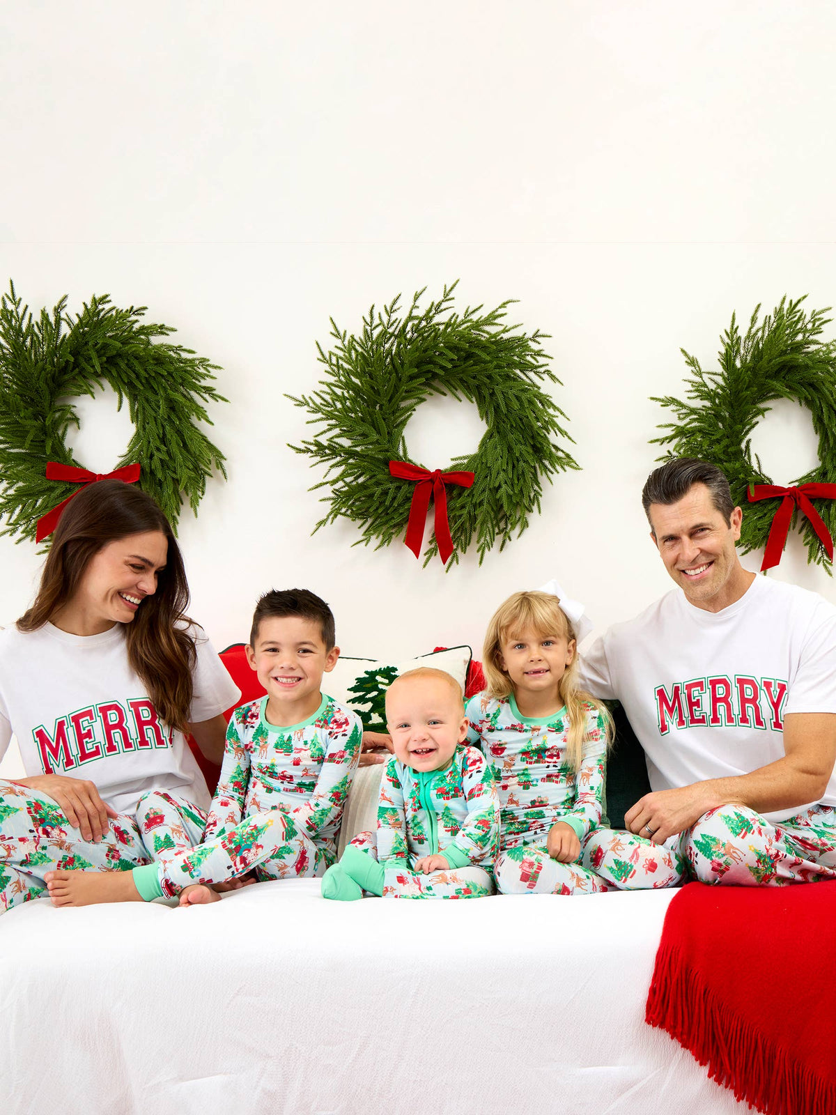 SoftSnooze™ Baby Bamboo Viscose Santa Wonderland Christmas Convertible One Piece Footie Pajama