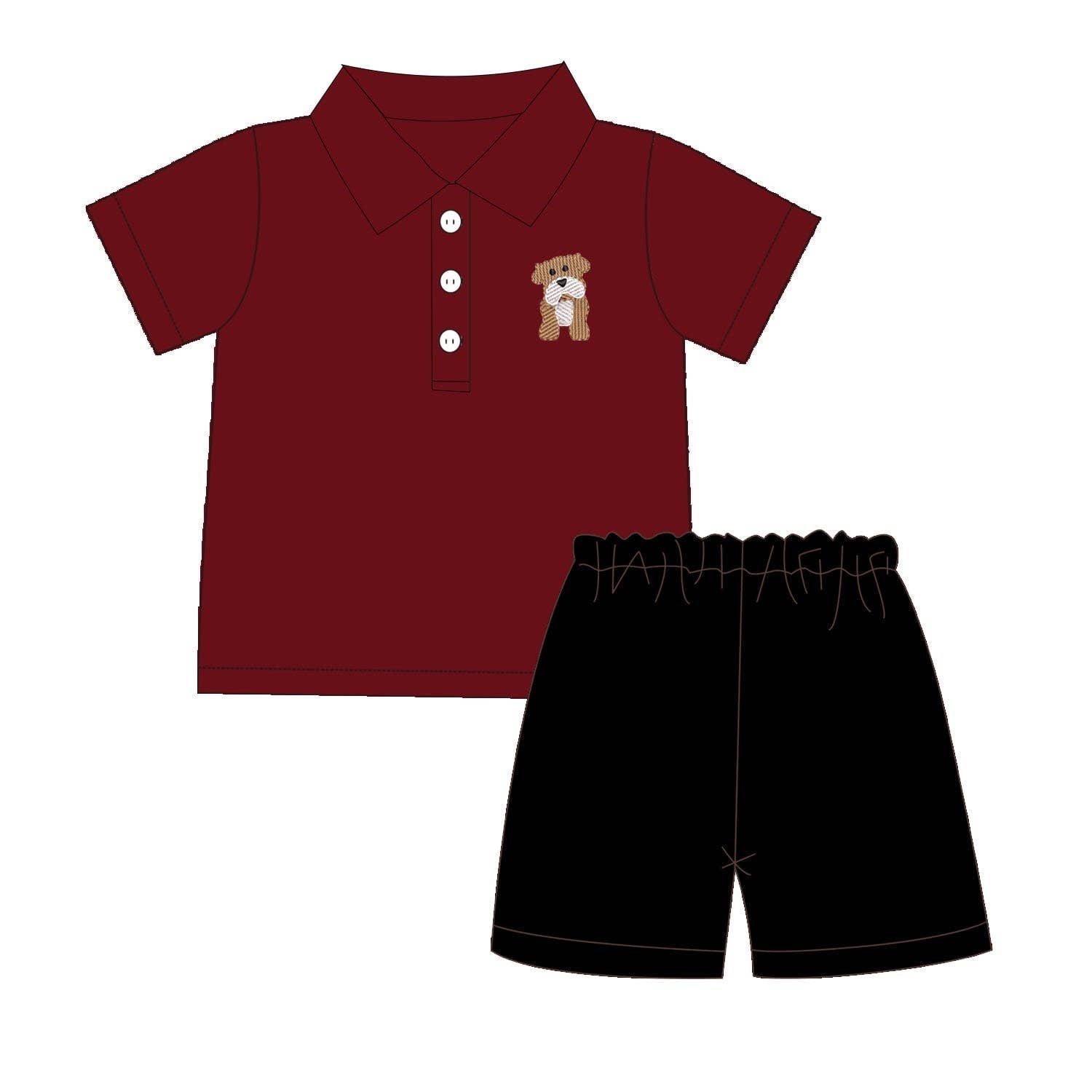 Bulldogs Collegiate Mascot Polo Short Set