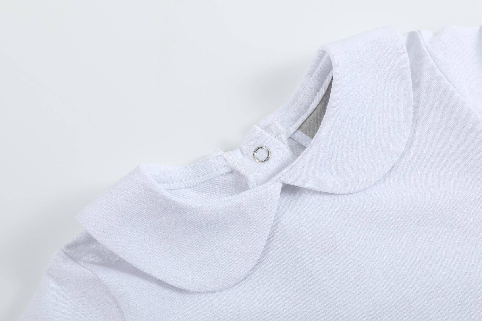 The Perfect Onesie - White Collar Baby Romper Girl or Boy