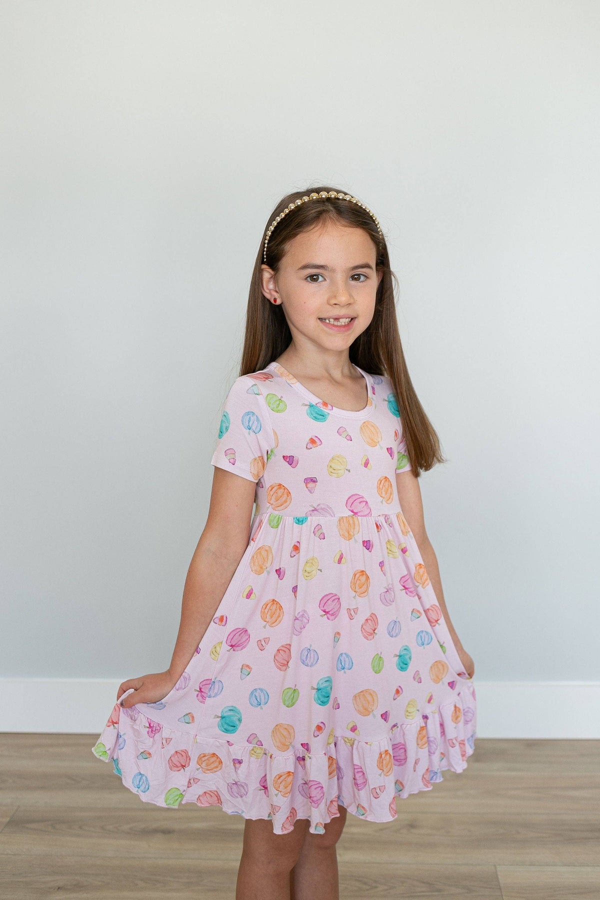 Sweet Bay Clothing - Pink Pumpkins Ruffle Twirl