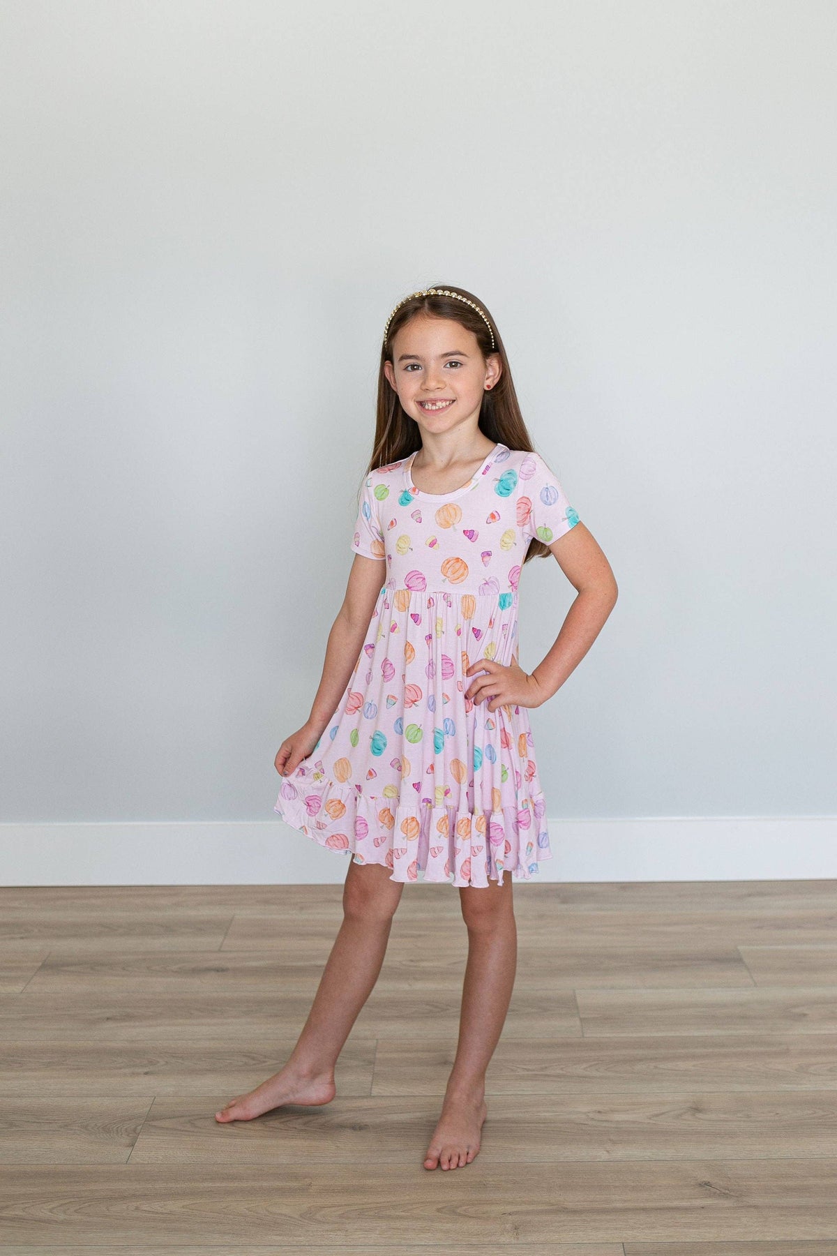 Sweet Bay Clothing - Pink Pumpkins Ruffle Twirl
