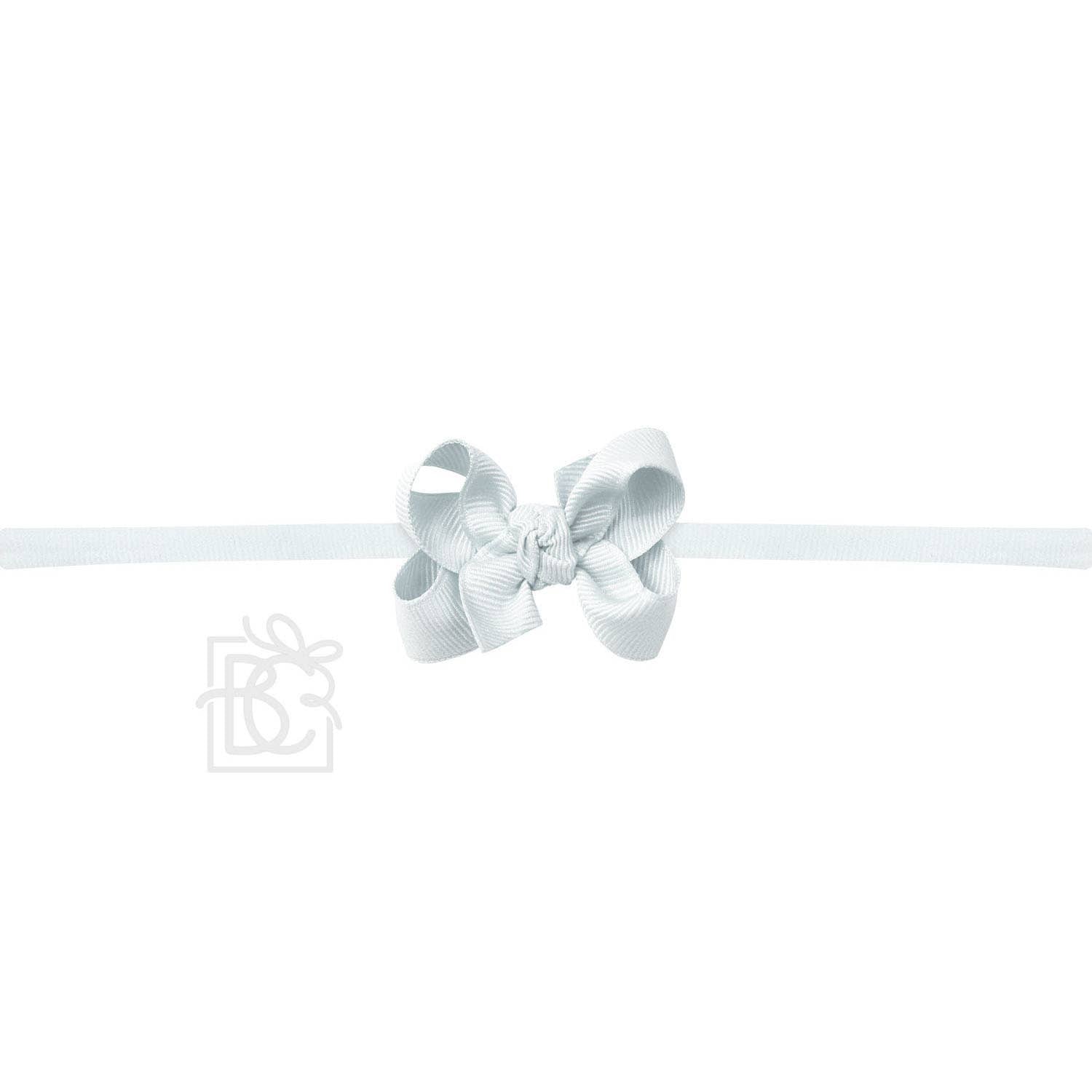 1/4" NYLON PANTYHOSE HEADBAND W/SIGNATURE GROSGRAIN BOW