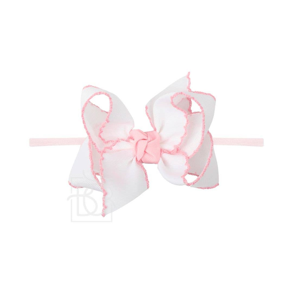1/4"PANTYHOSE HEADBAND W/ CROCHET EDGE HAIR BOW