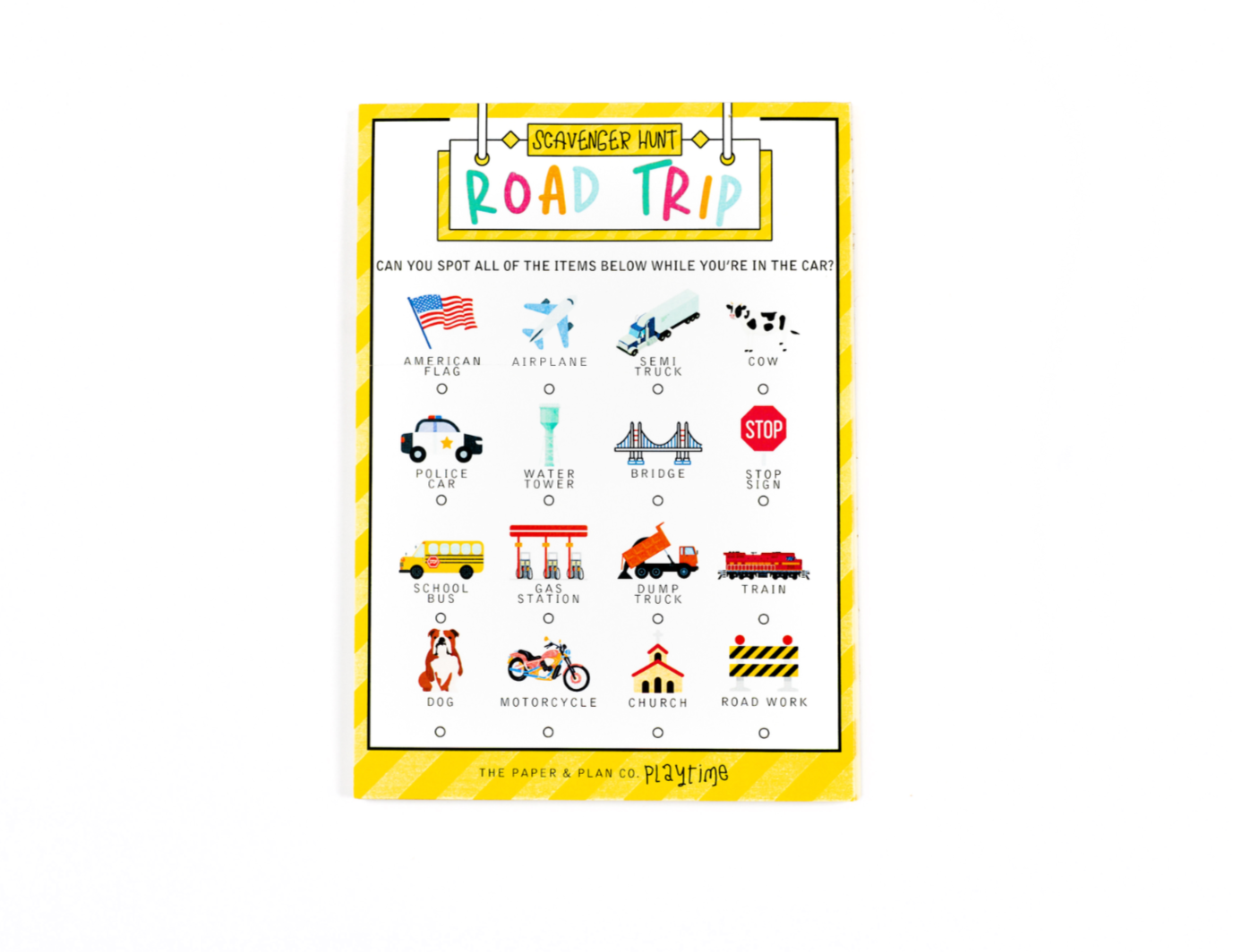 The Paper and Plan Co. - Playtime Road Trip Scavenger Hunt Pad