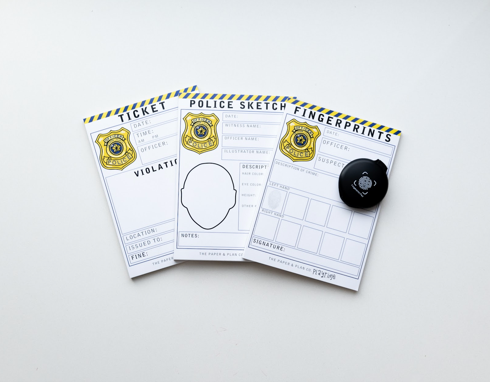 The Paper and Plan Co. - Kids Law Enforcement Playtime Pack
