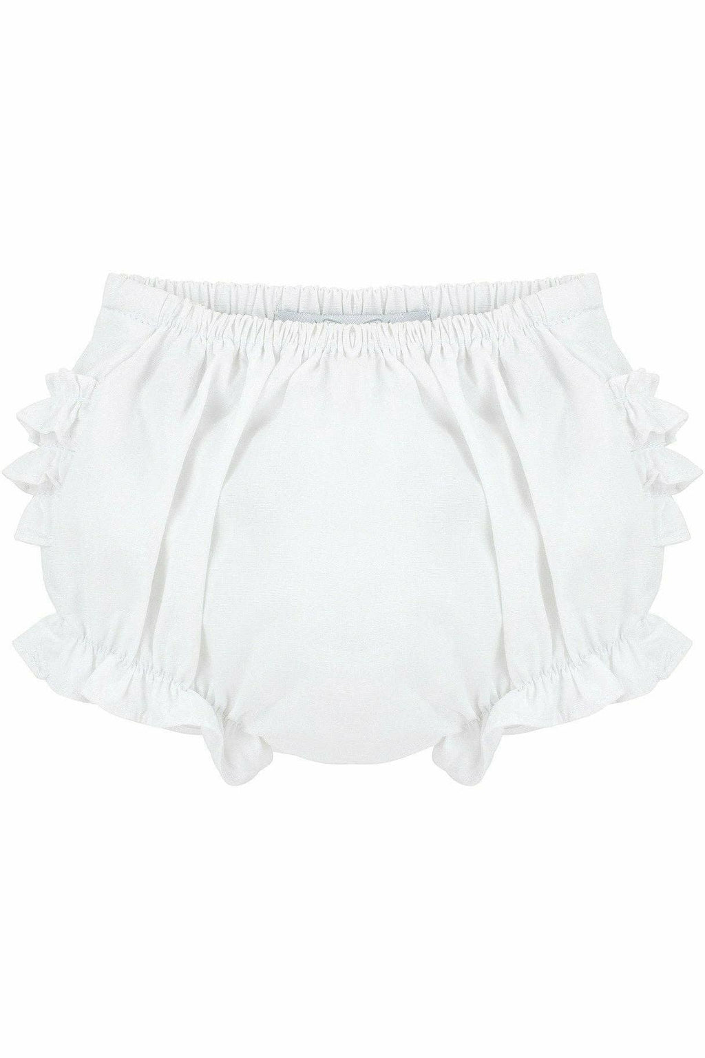 Baby Girls Ruffle Diaper Covers - White Bloomers