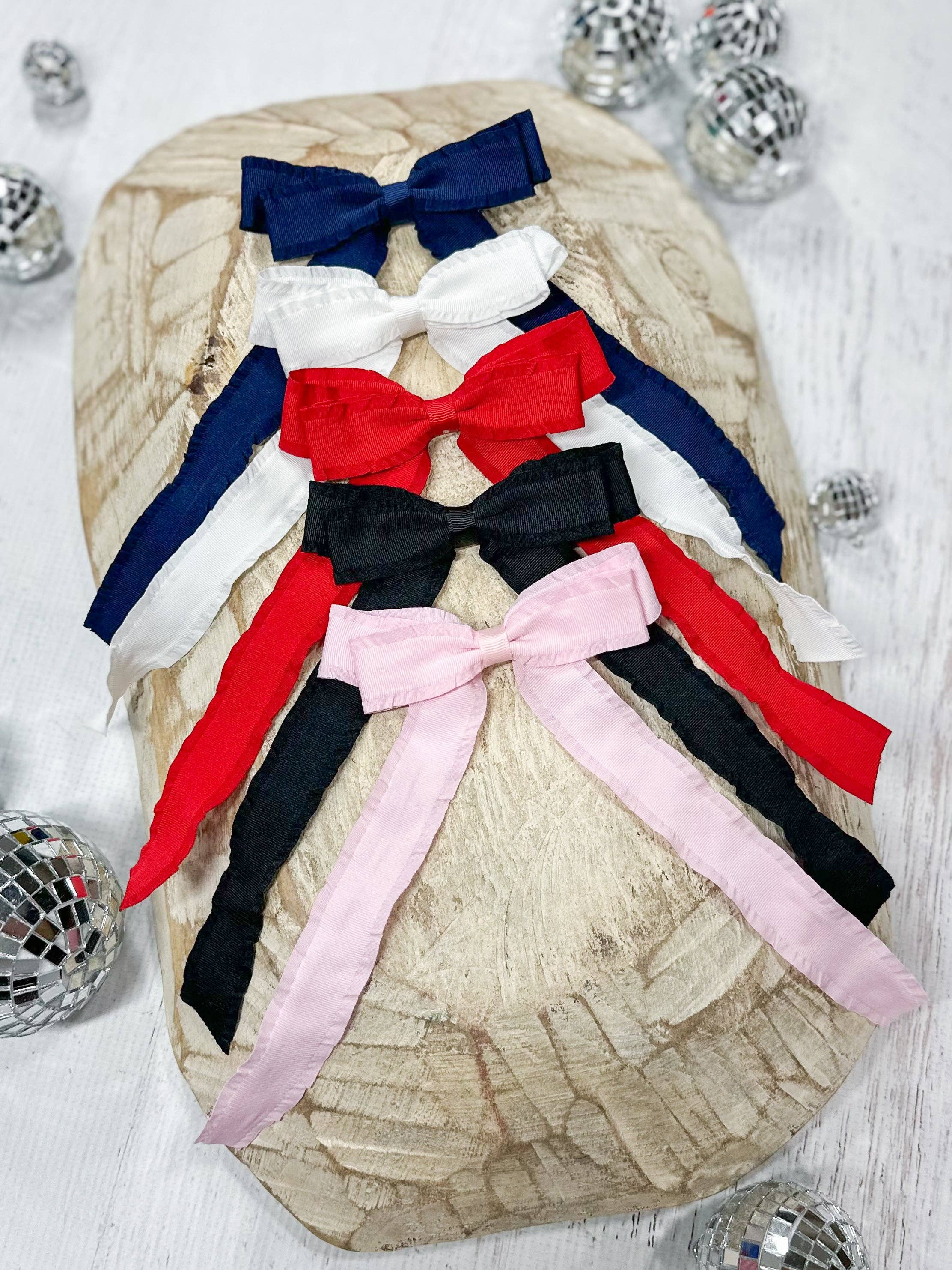 The Hair Bow Company - Ruffle Edge Ribbon Hair Bow