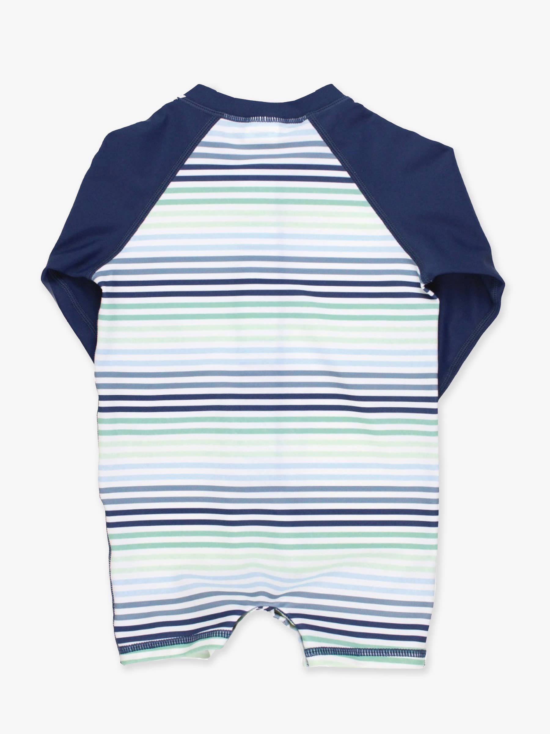Baby Boys Coastal Stripes Long Sleeve One Piece Rash Guard Swimsuit