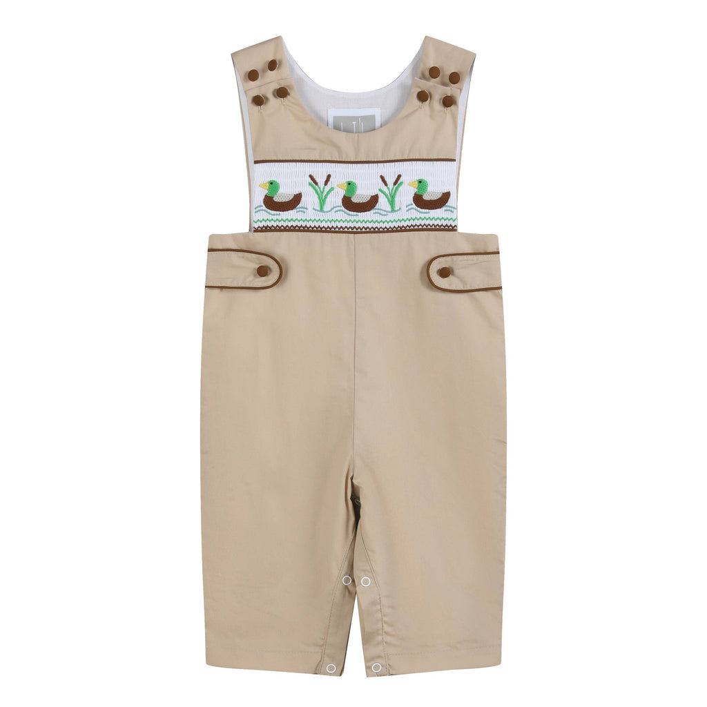 Light Brown Mallard Smocked Overalls
