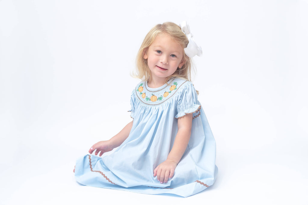 Blue Pumpkin Smocked Bishop Dress