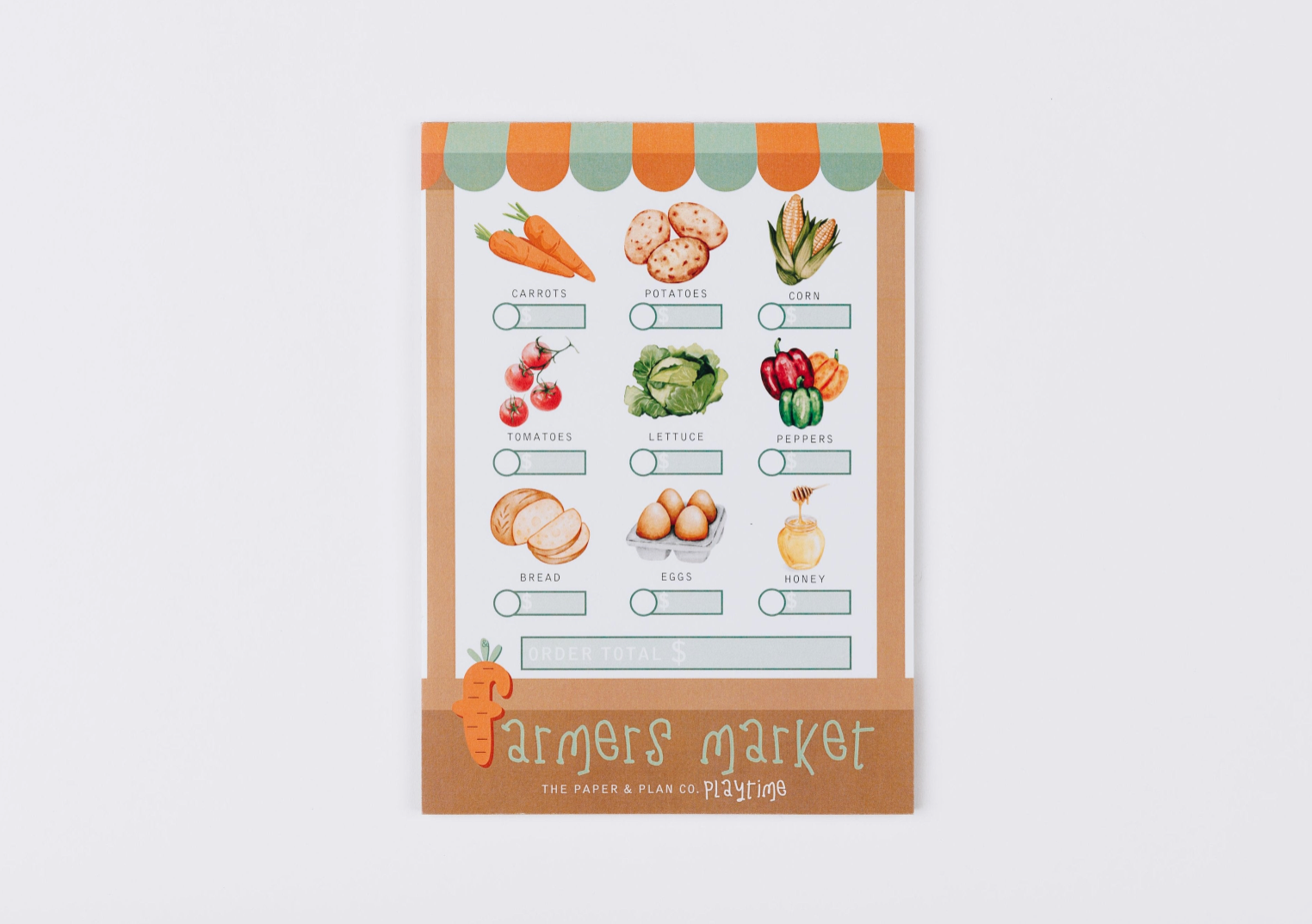 The Paper and Plan Co. - Kids Farmers Market Playtime Pad