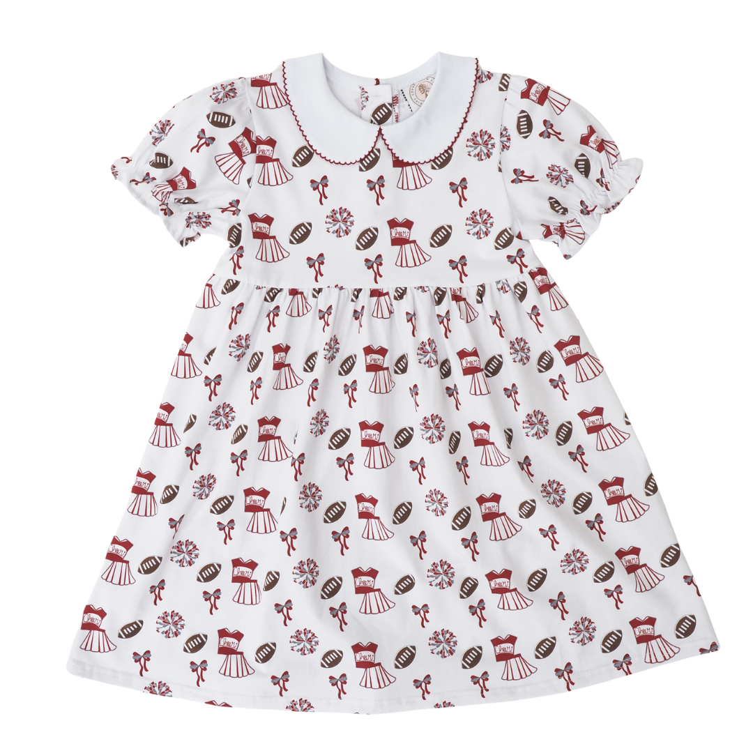 Varsity Dark Red Collins Classic Dress