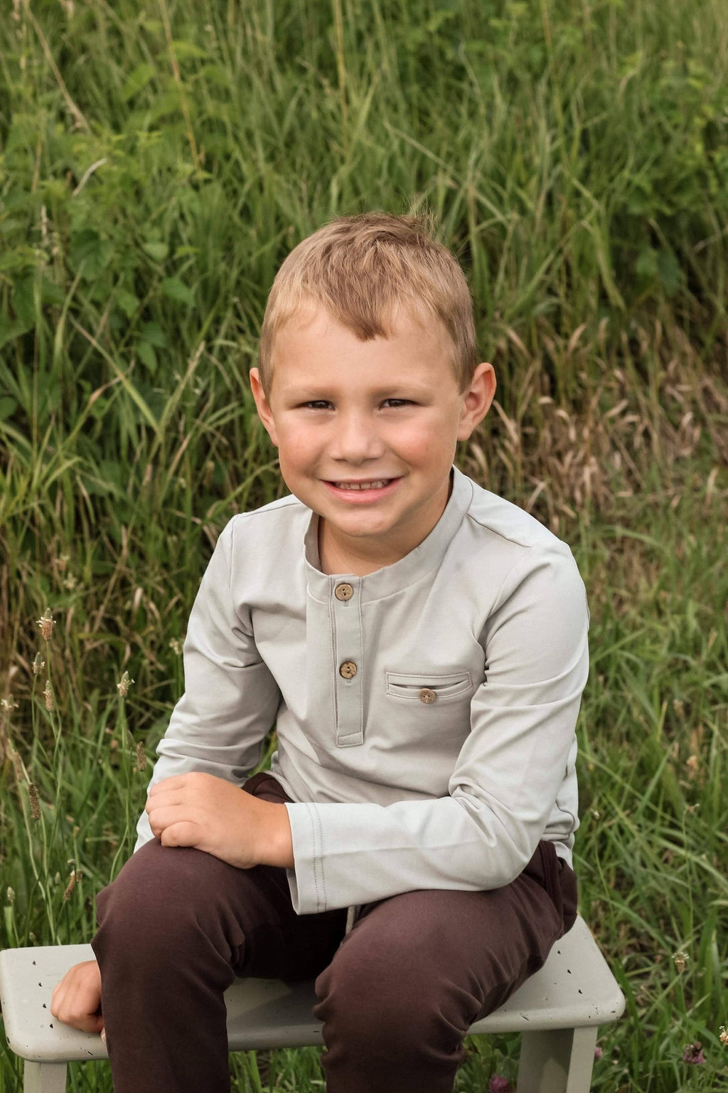 Sawyer & Finn Clothing -Light Grey Long Sleeve Shirt