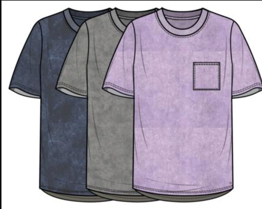 Little Bipsy - Grey Acid Wash Pocket Tee