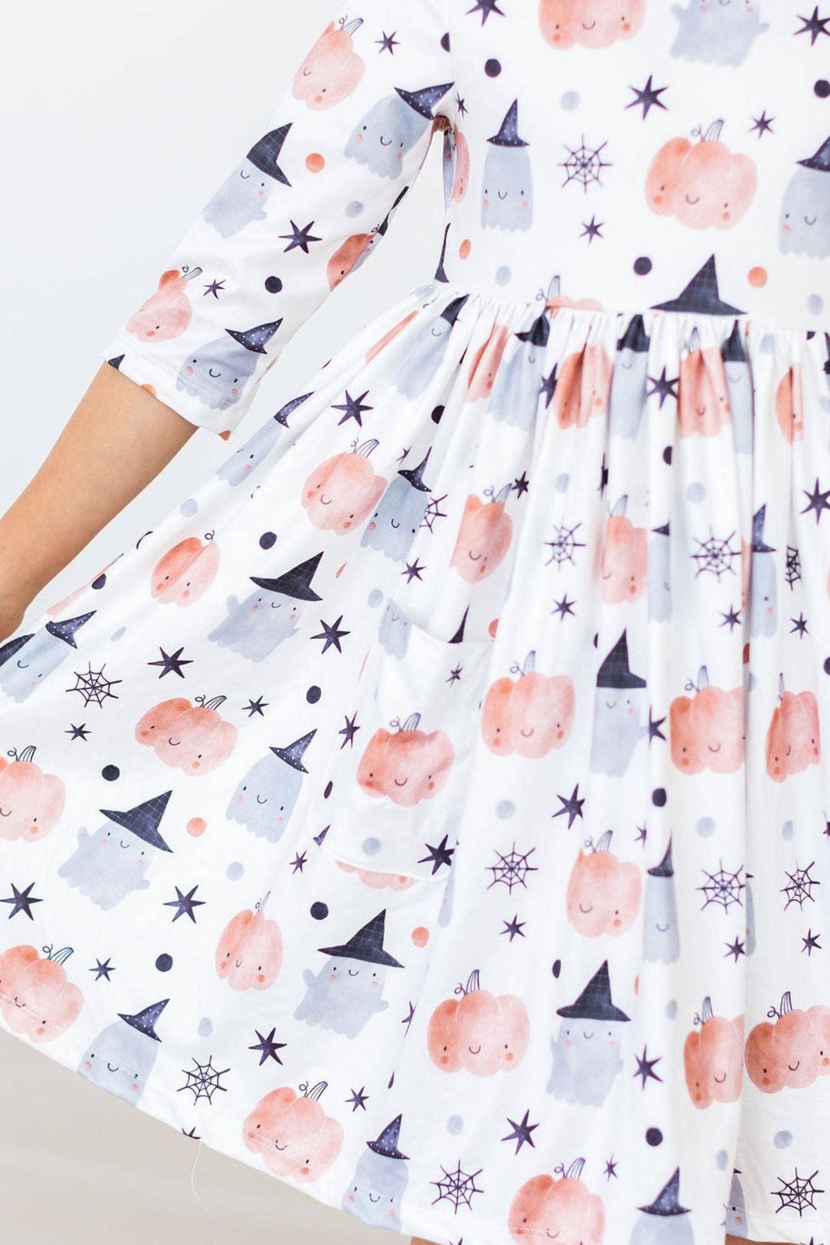 Mila & Rose - Peek-a-Boo 3/4 Sleeve Pocket Twirl Dress