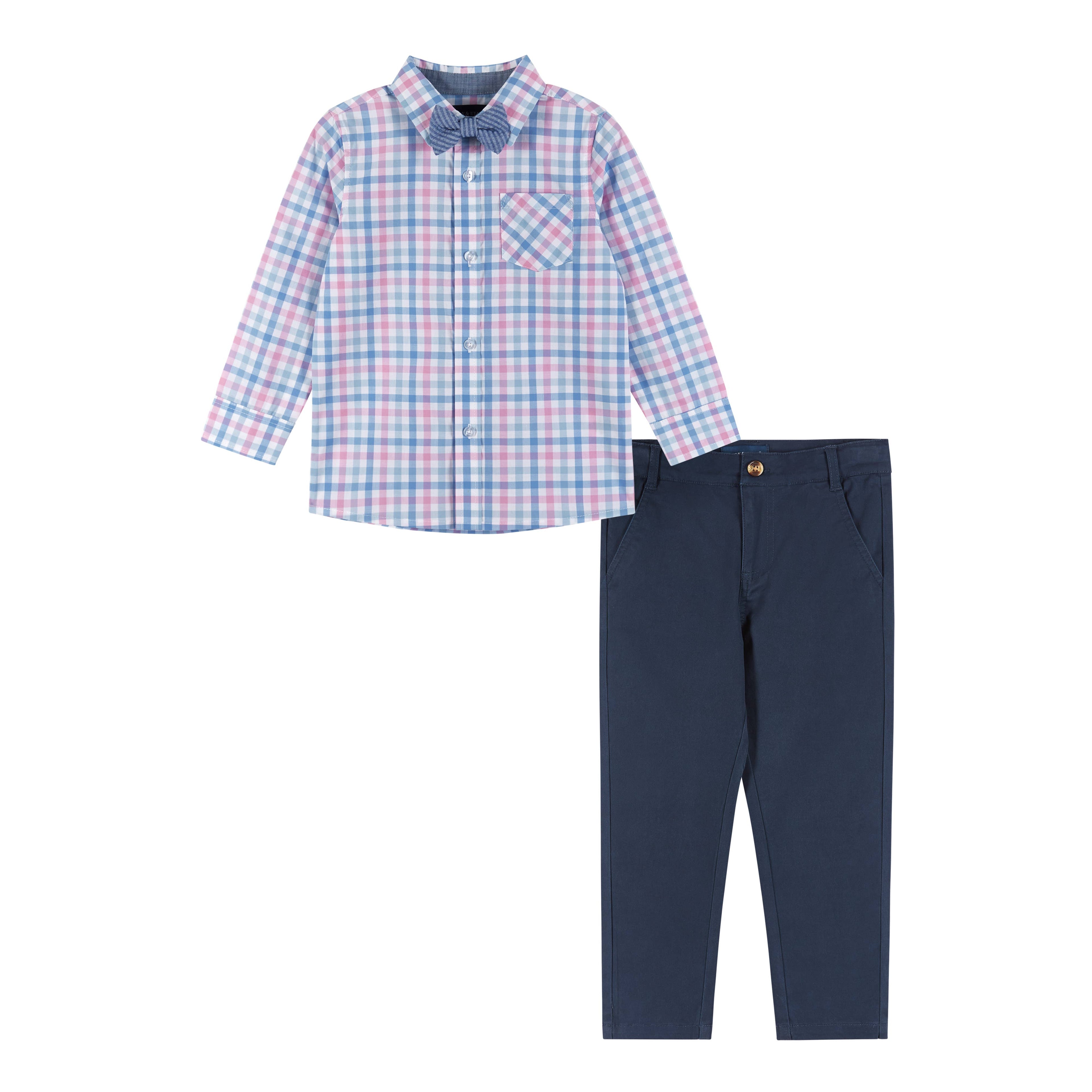 Navy Plaid Set
