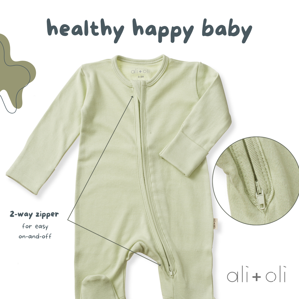 Baby Footie 2-Way Zipper – Organic Cotton Lounge Wear