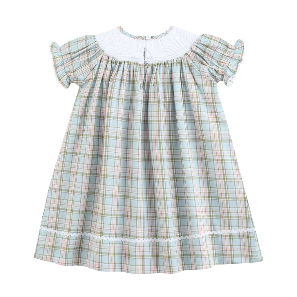 Pinkmas Plaid Christmas Smocked Bishop Dress