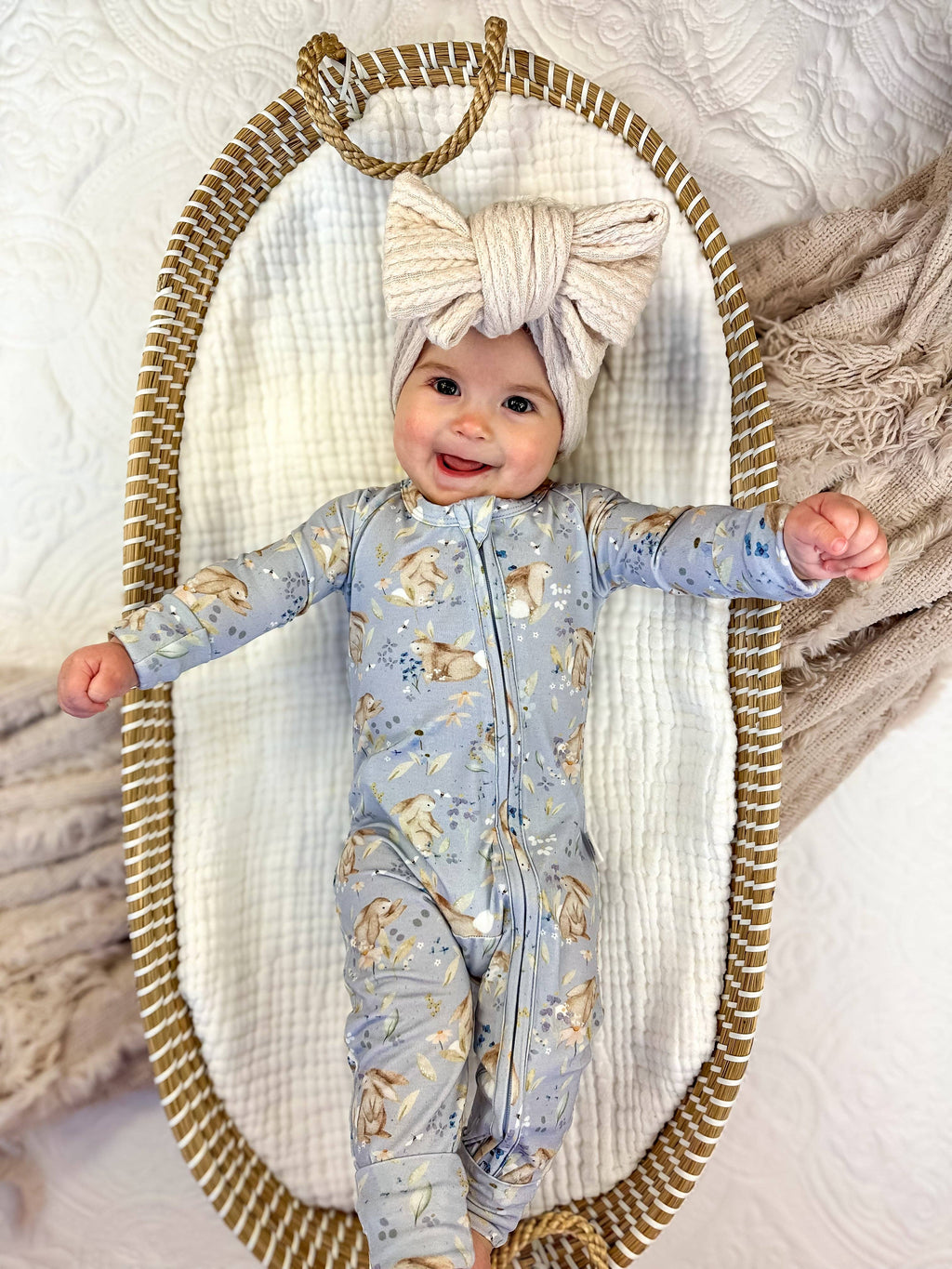 Bunny Blossoms Bamboo Zippy Pajamas