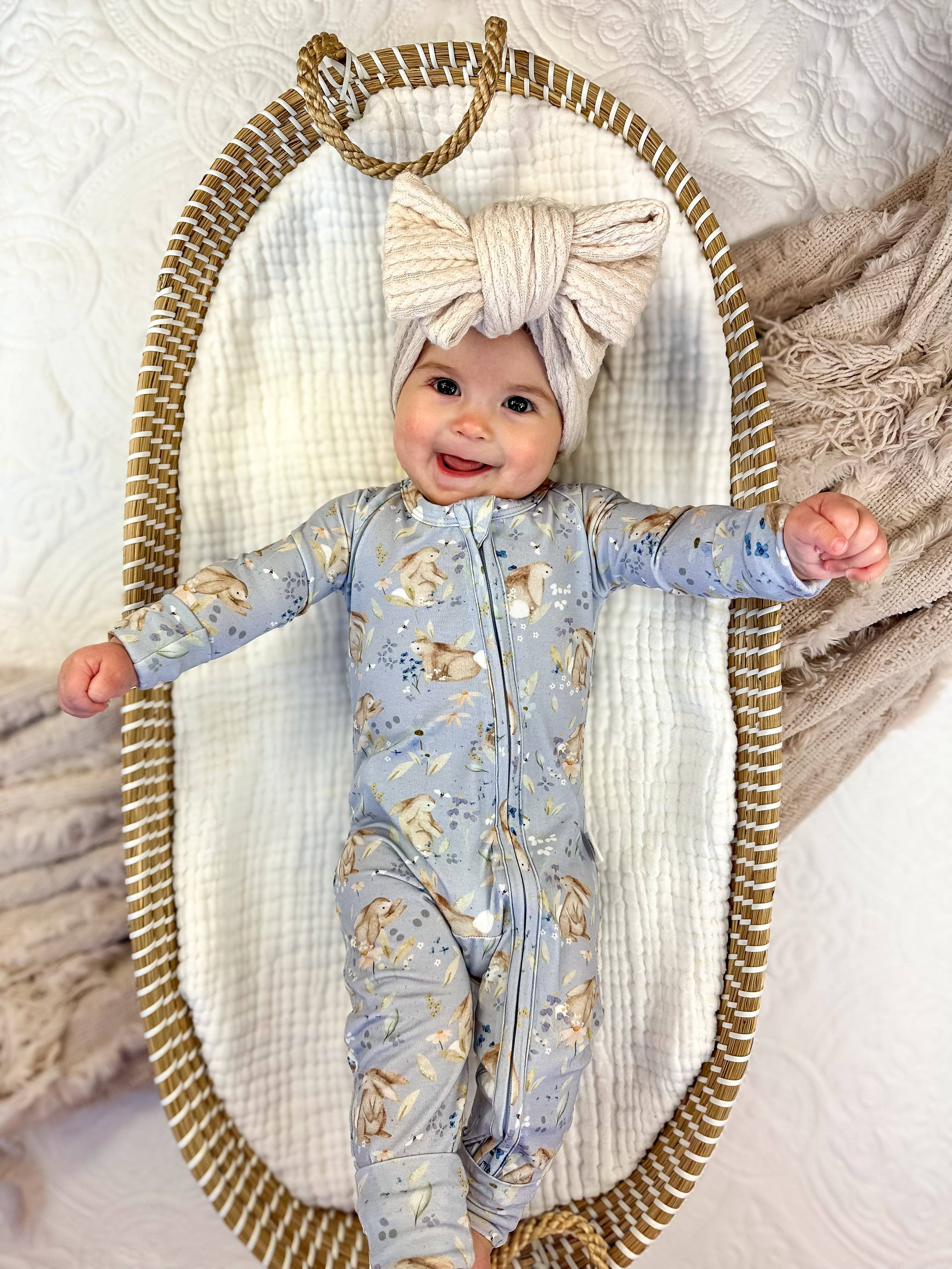 Bunny Blossoms Bamboo Zippy Pajamas